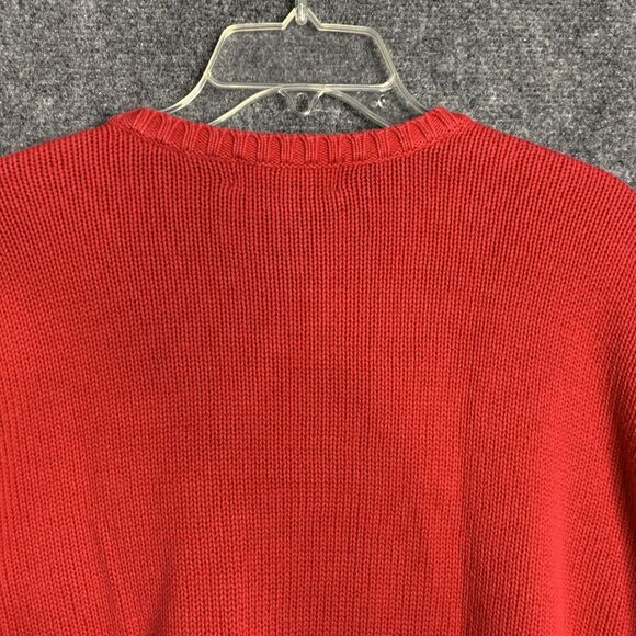 Chaps RL Crewneck Pullover Sweater Red Men Size XL 100% Cotton Crest Logo - Picture 12 of 12